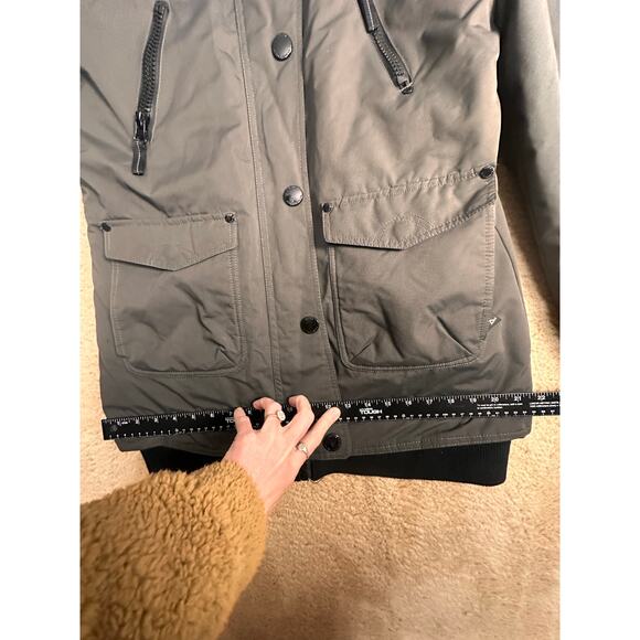Noize Gray Ella Parka Winter Faux Fur Detachable Hood Jacket Women Sz L Ski Snow - Picture 14 of 16